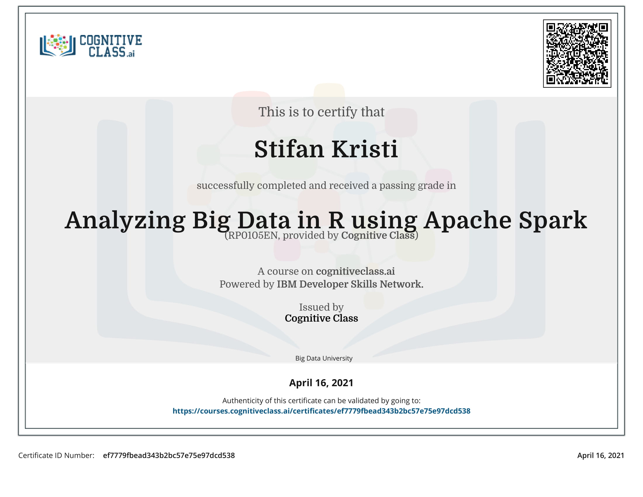 CognitiveClass - Analyzing Big Data in R using Apache Spark