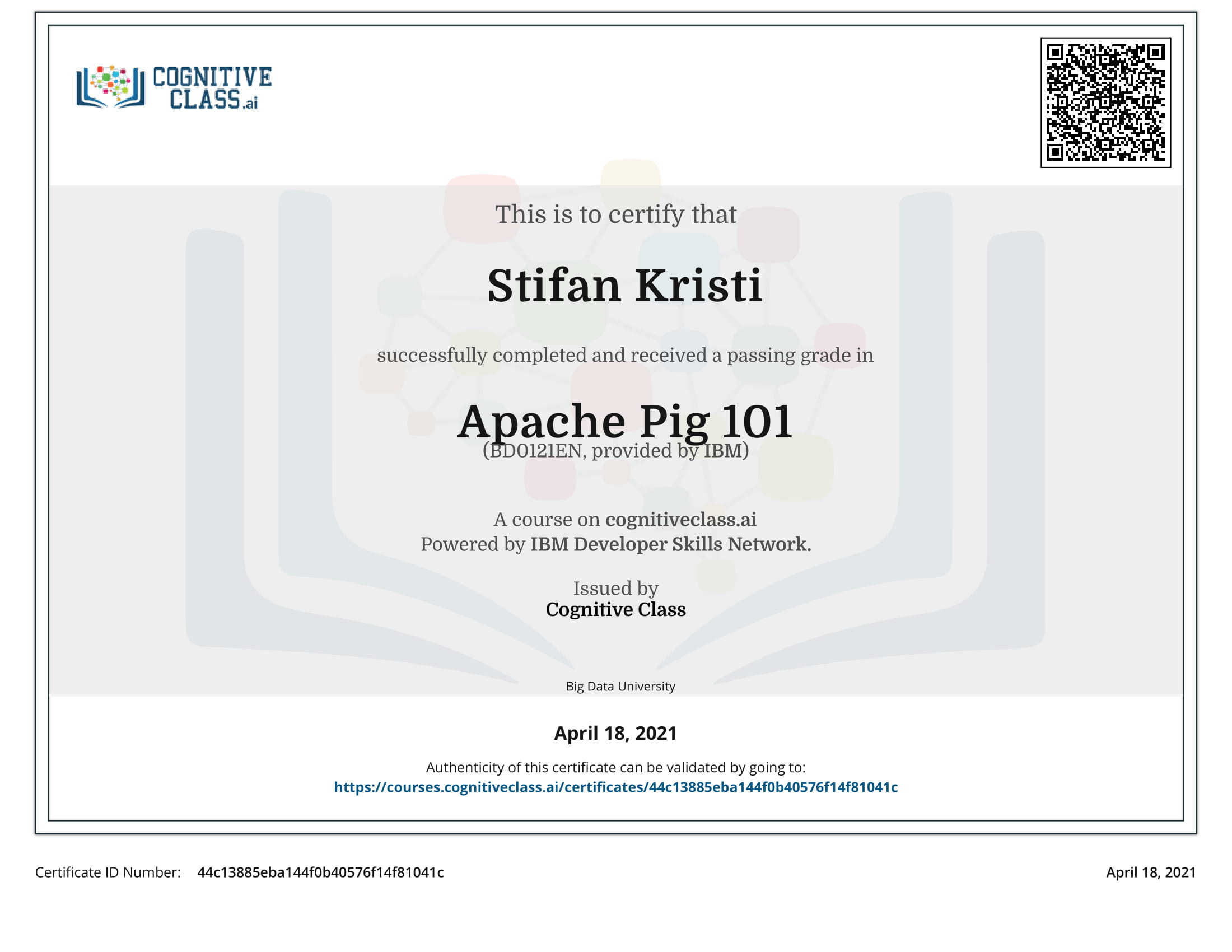 CognitiveClass - Apache Pig 101