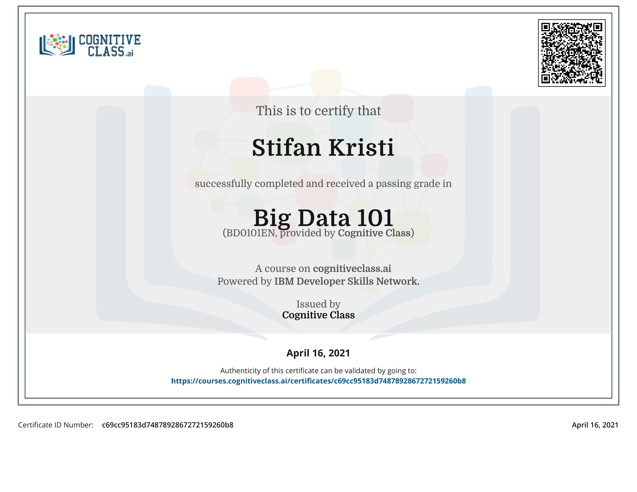 CognitiveClass - Big Data 101