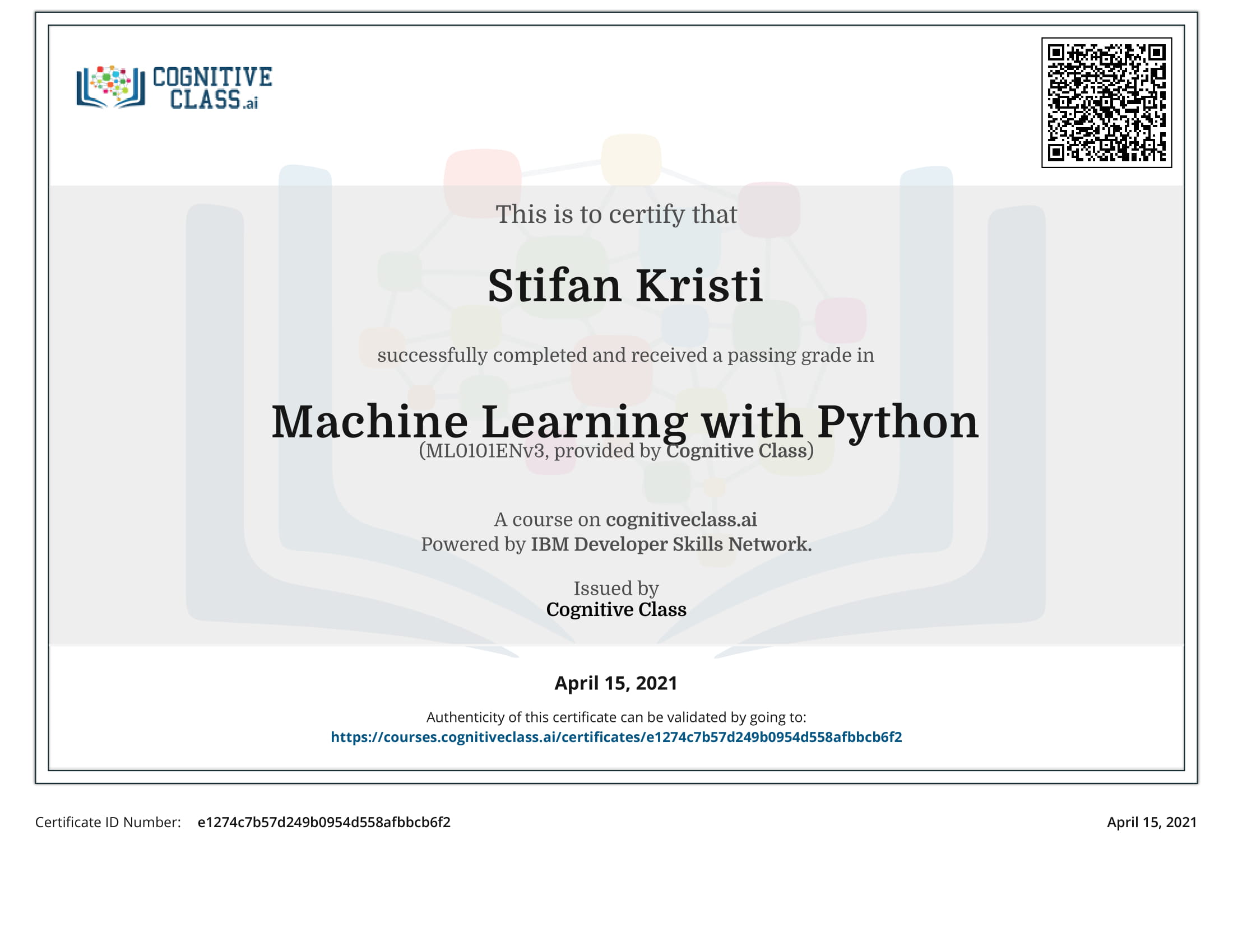 CognitiveClass - Machine Learning with Python