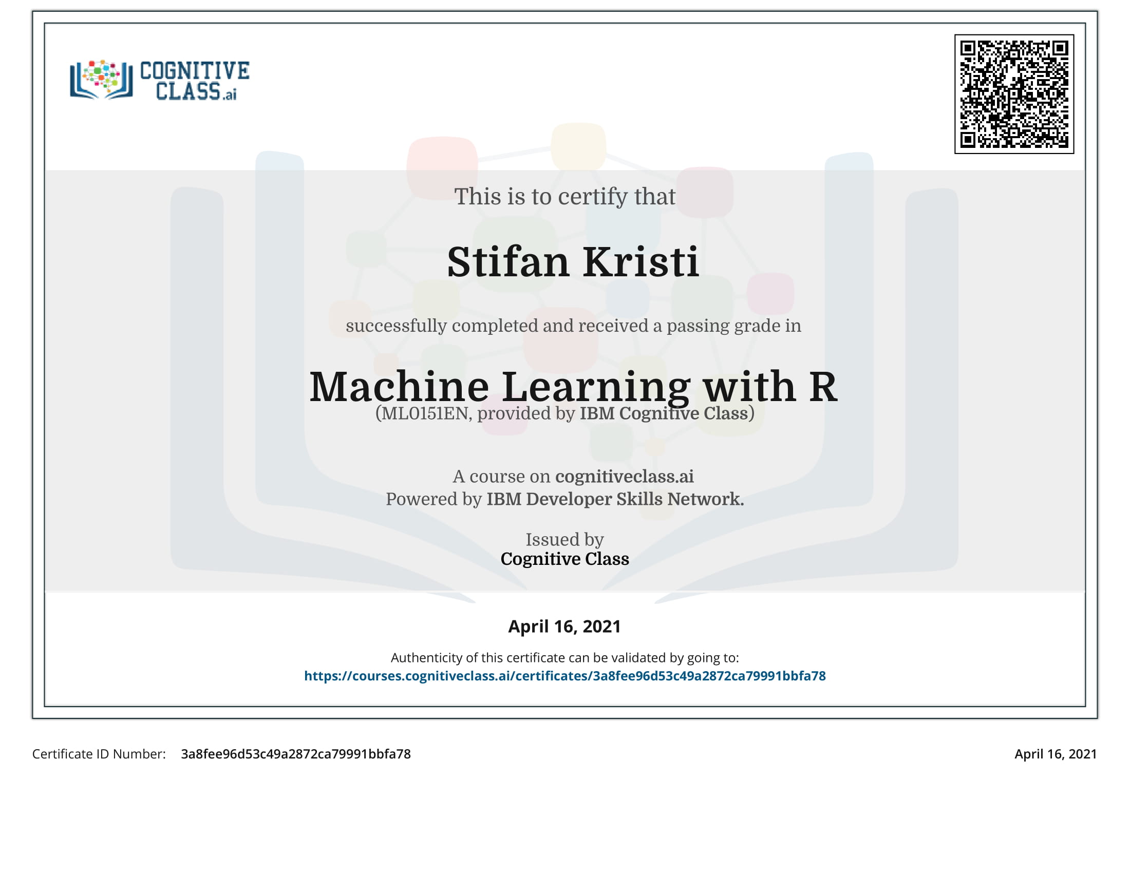 CognitiveClass - Machine Learning with R