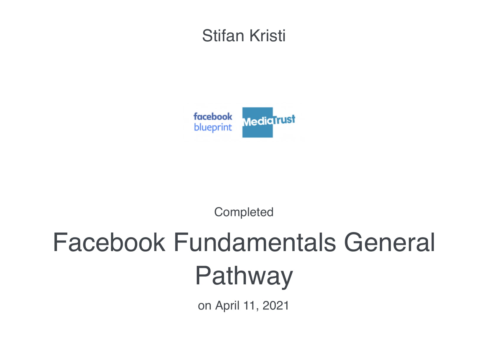 Facebook - Facebook Fundamentals General Pathway