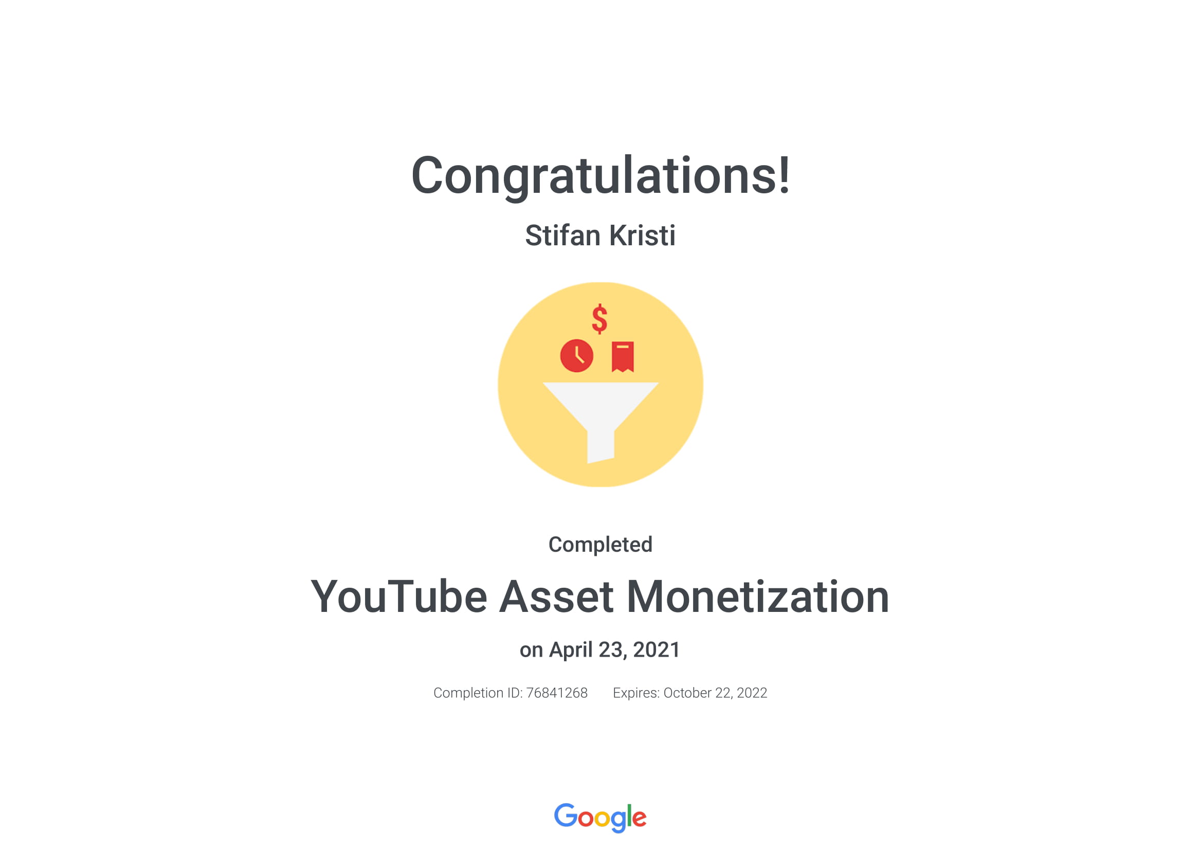 Google - Youtube Asset Monetization