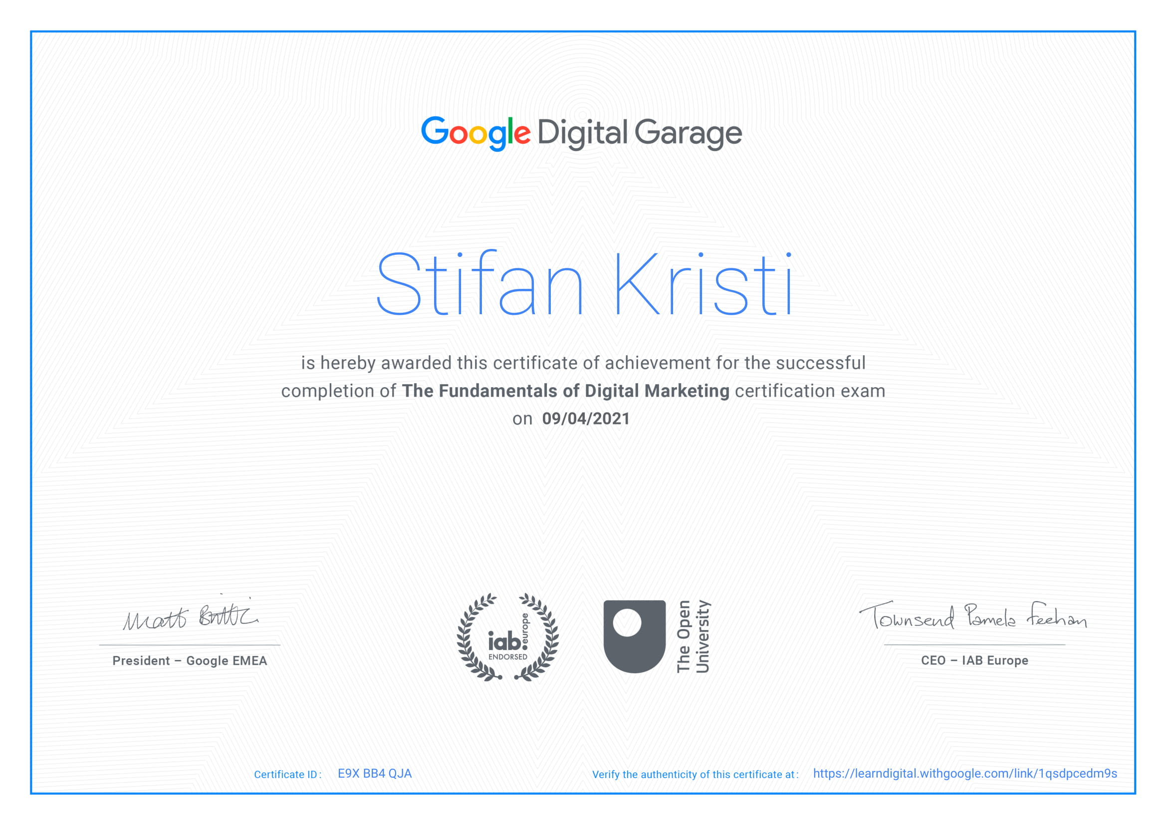 Google - The Fundamentals of Digital Marketing