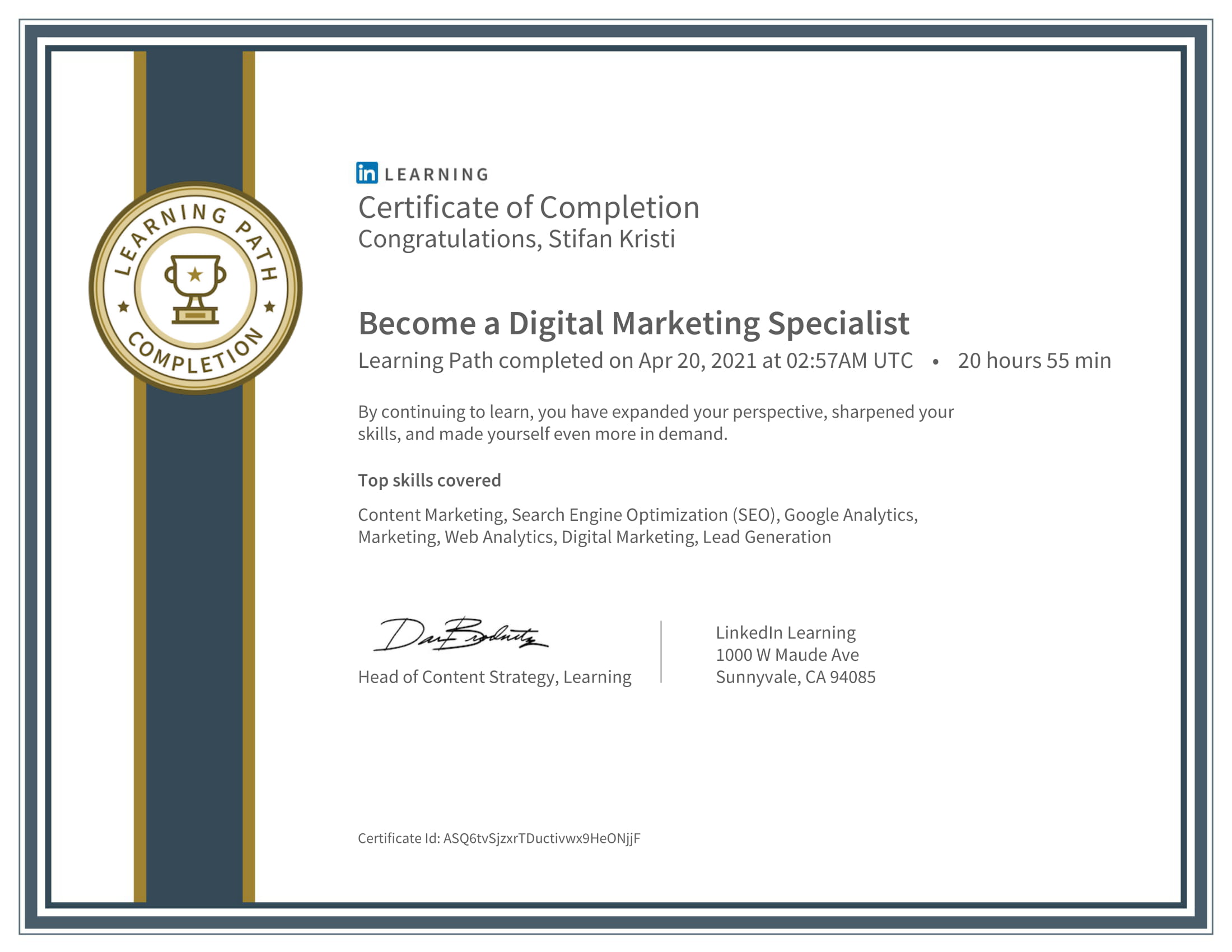 LinkedIn - Become a Digital Marketing Specialist