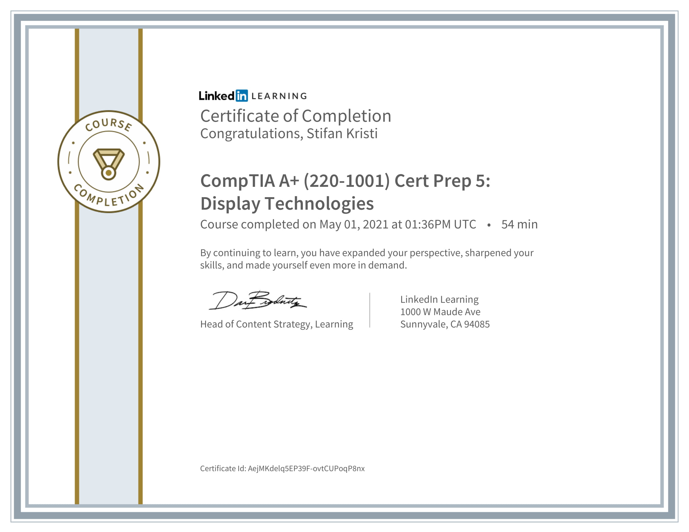 LinkedIn - CompTIA A 2201001 Cert Prep 5 Display Technologies