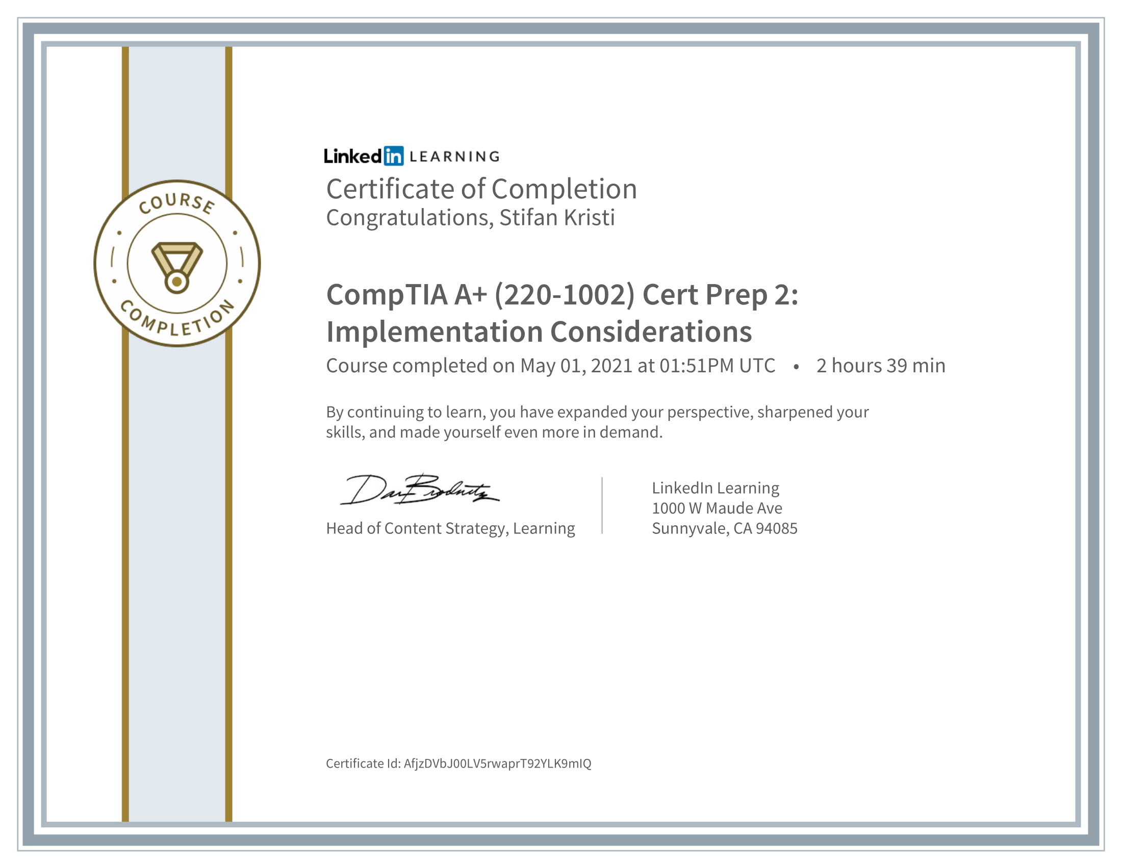 LinkedIn - CompTIA A 2201002 Cert Prep 2 Implementation Considerations