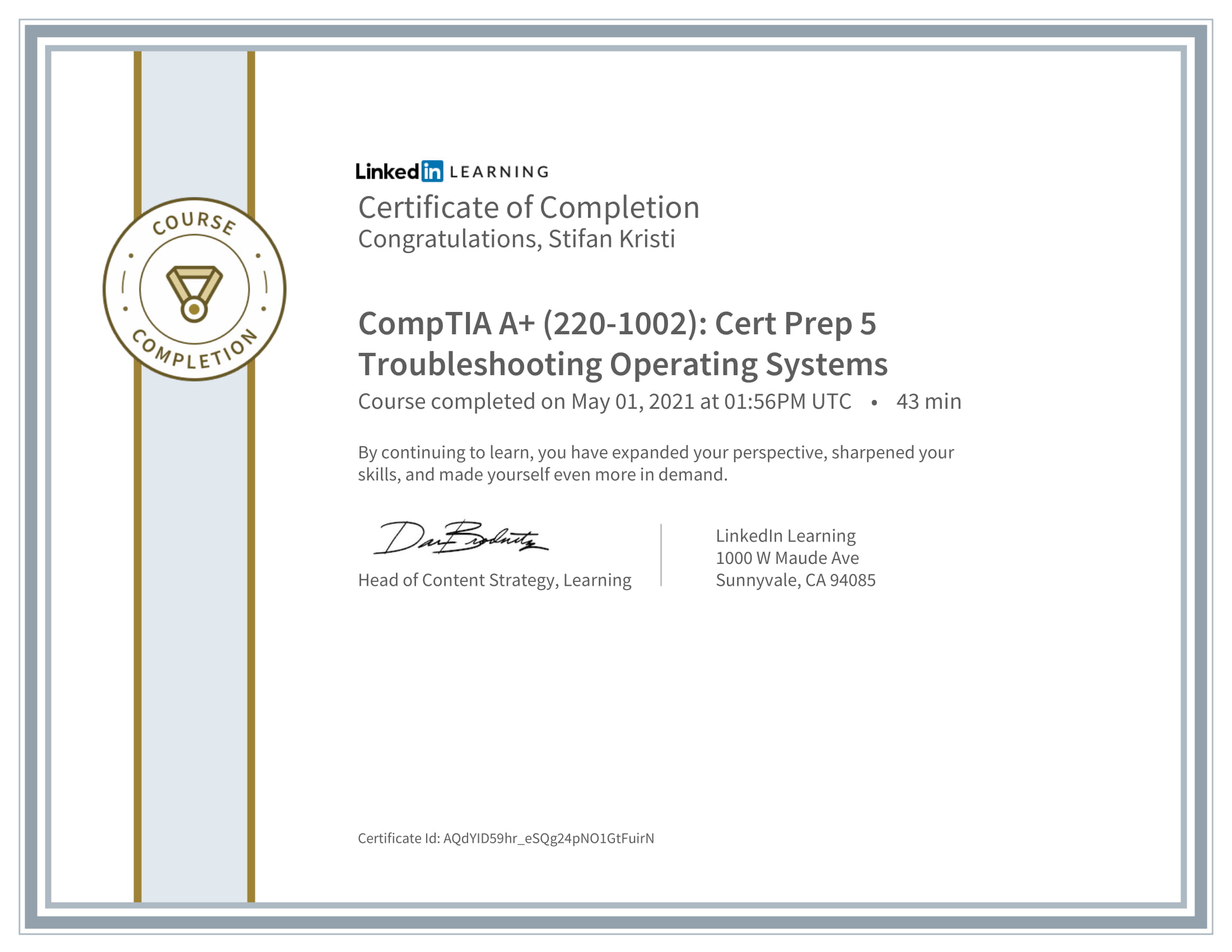 LinkedIn - CompTIA A 2201002 Cert Prep 5 Troubleshooting Operating Systems