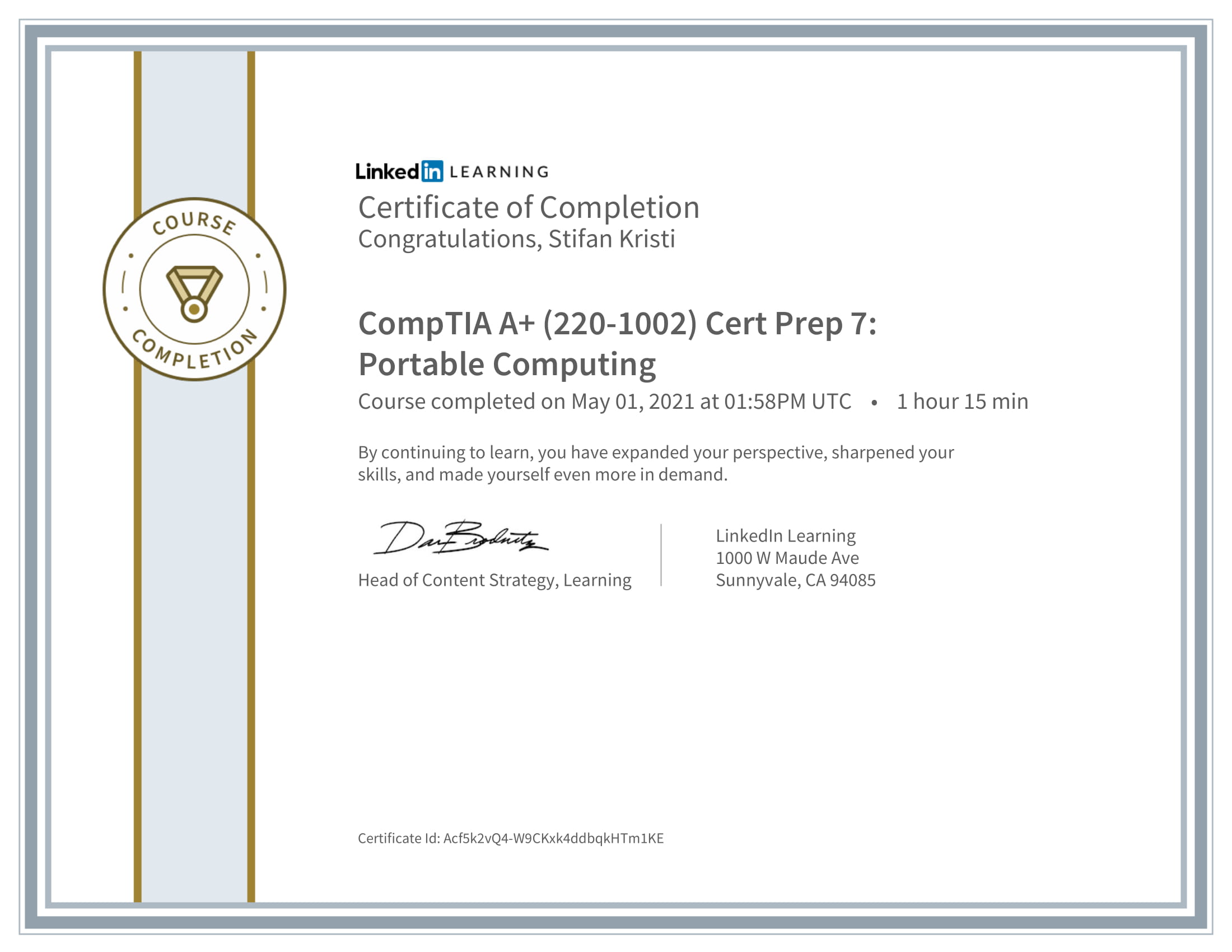 LinkedIn - CompTIA A 2201002 Cert Prep 7 Portable Computing