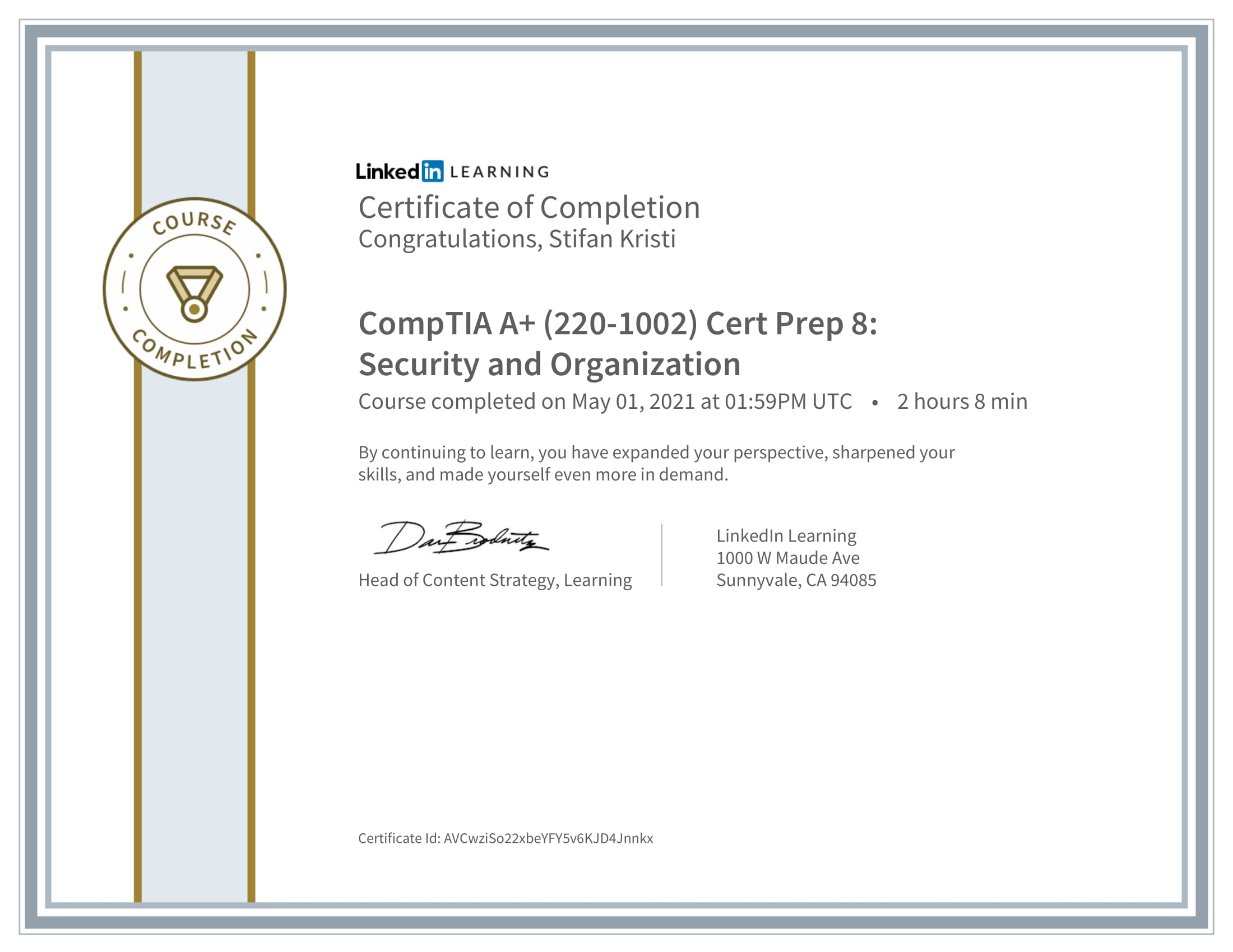 LinkedIn - CompTIA A 2201002 Cert Prep 8 Security and Organization