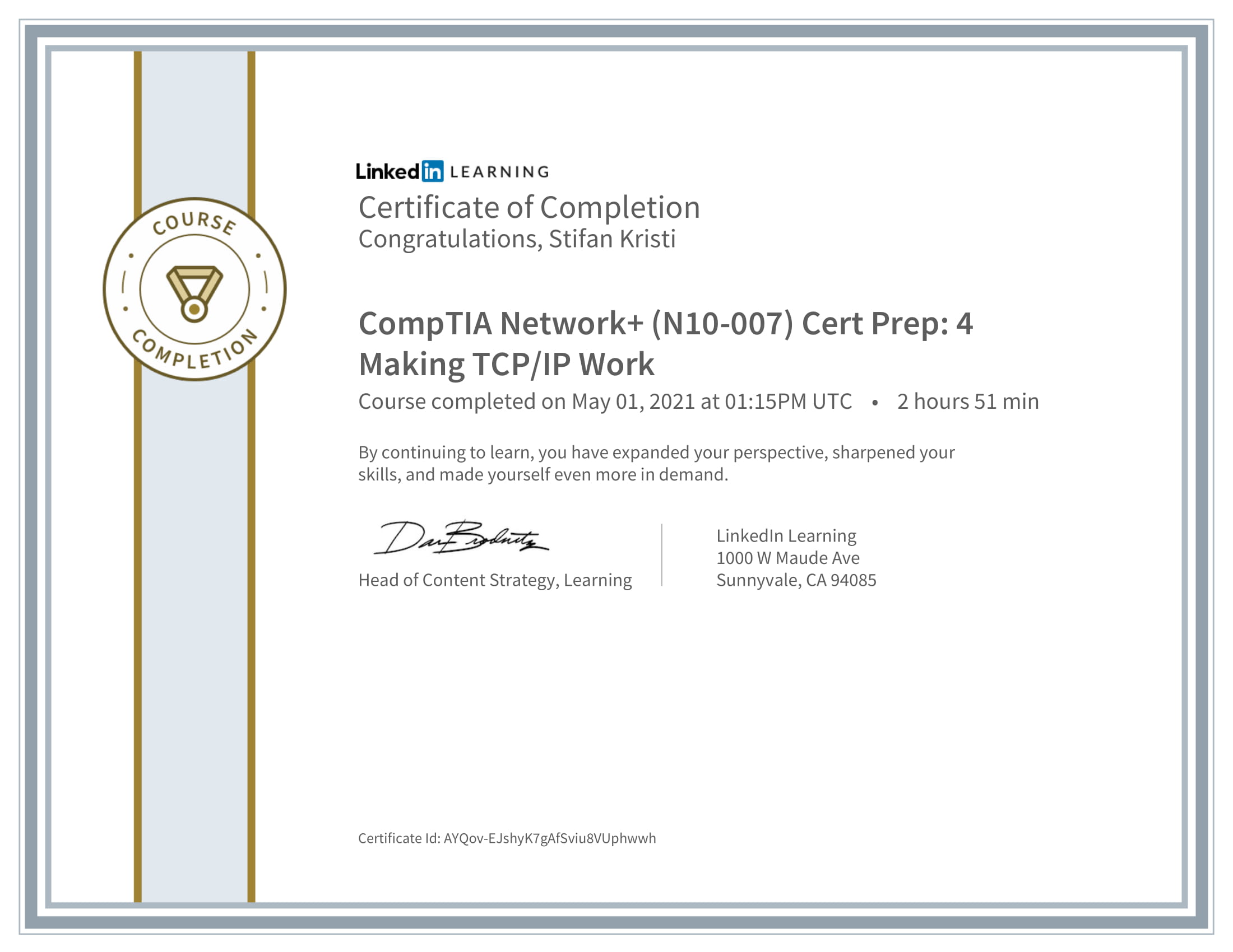 LinkedIn - CompTIA Network N10007 Cert Prep 4 Making TCPIP Work