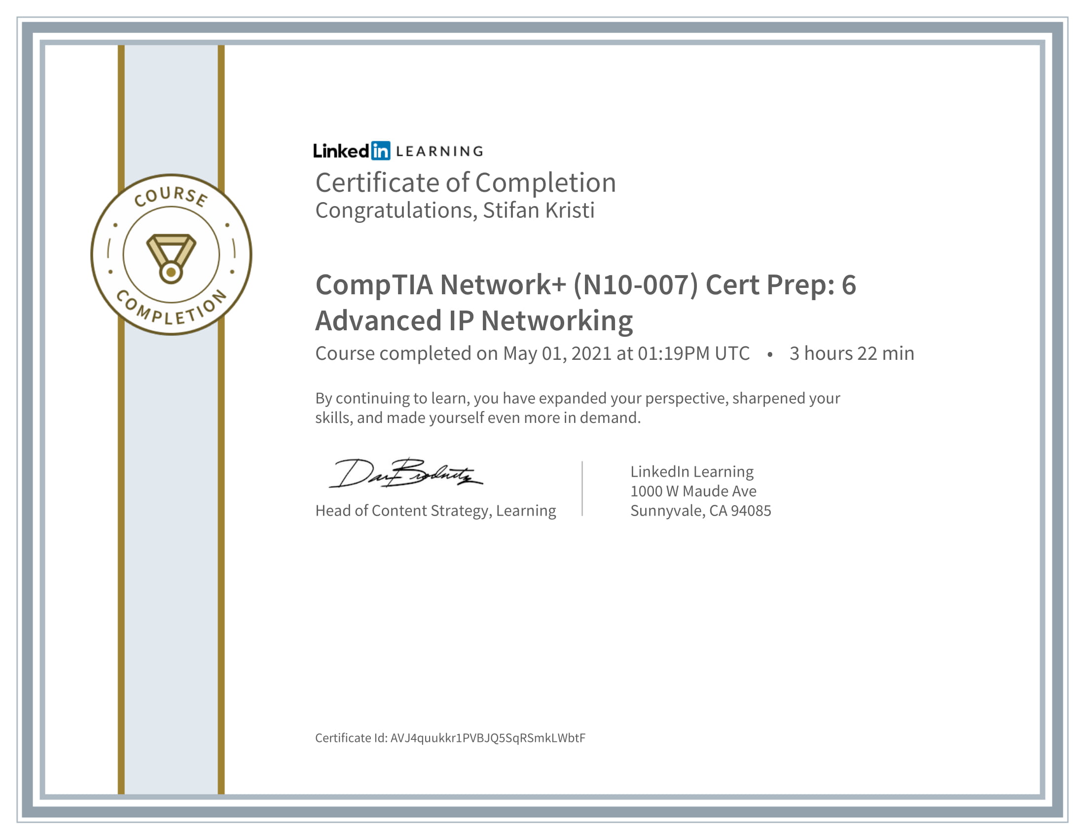LinkedIn - CompTIA Network N10007 Cert Prep 6 Advanced IP Networking