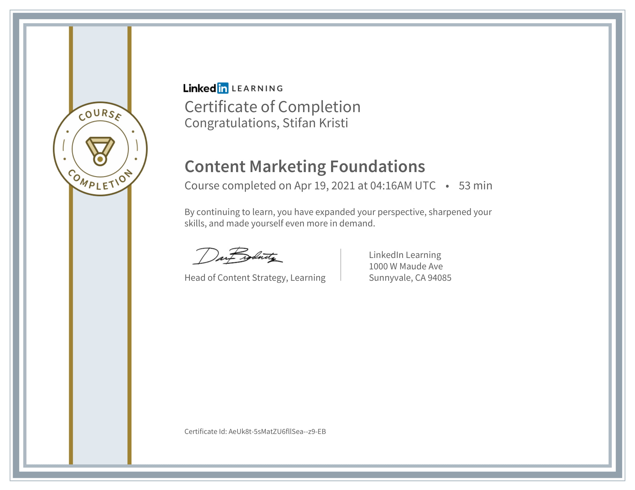 LinkedIn - Content Marketing Foundations