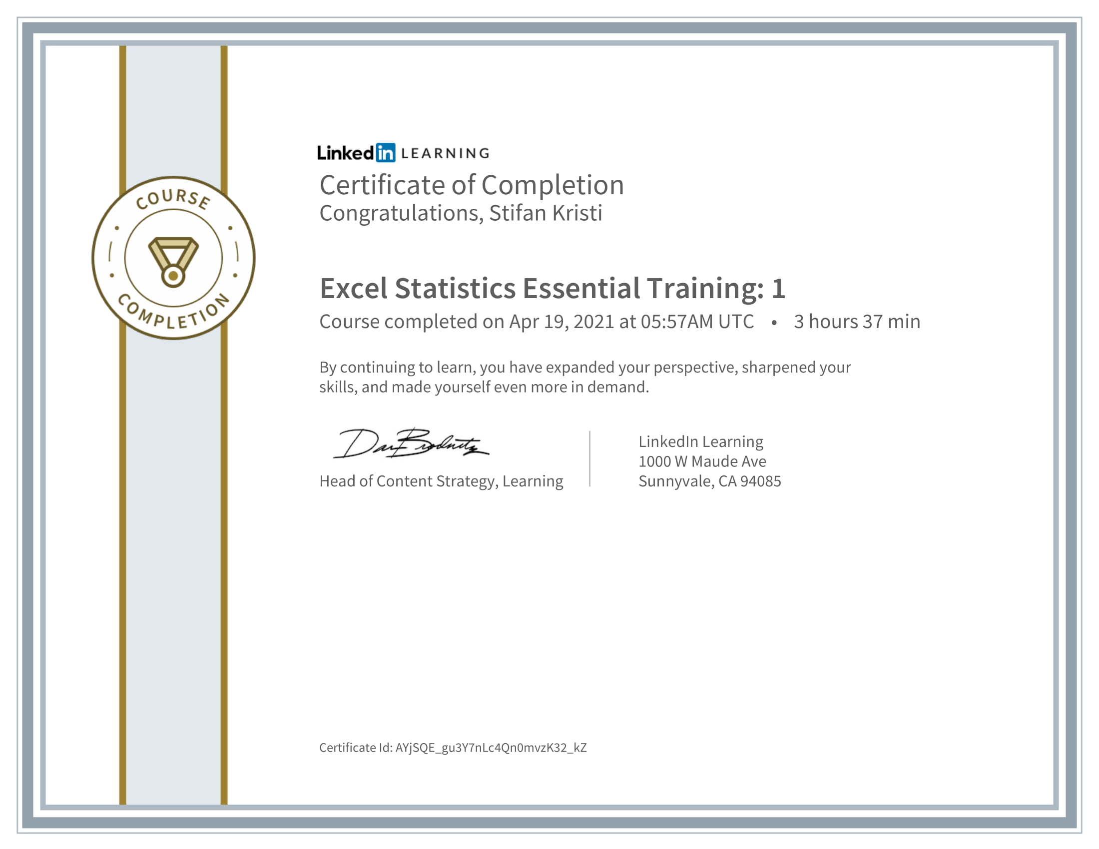 LinkedIn - Excel Statistics Essential Training