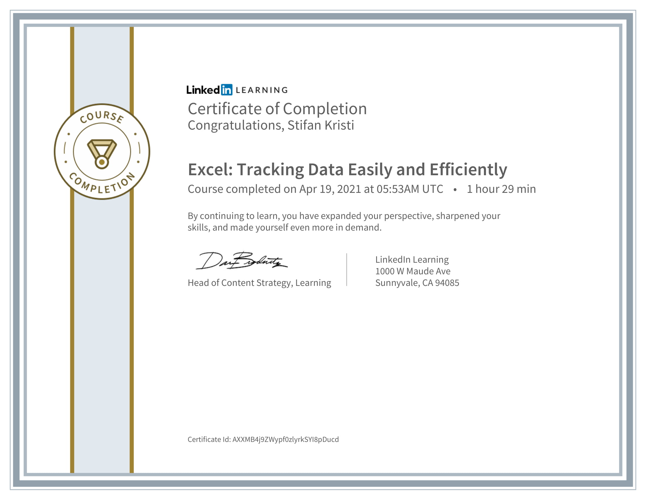 LinkedIn - Excel Tracking Data Easily and Efficiently