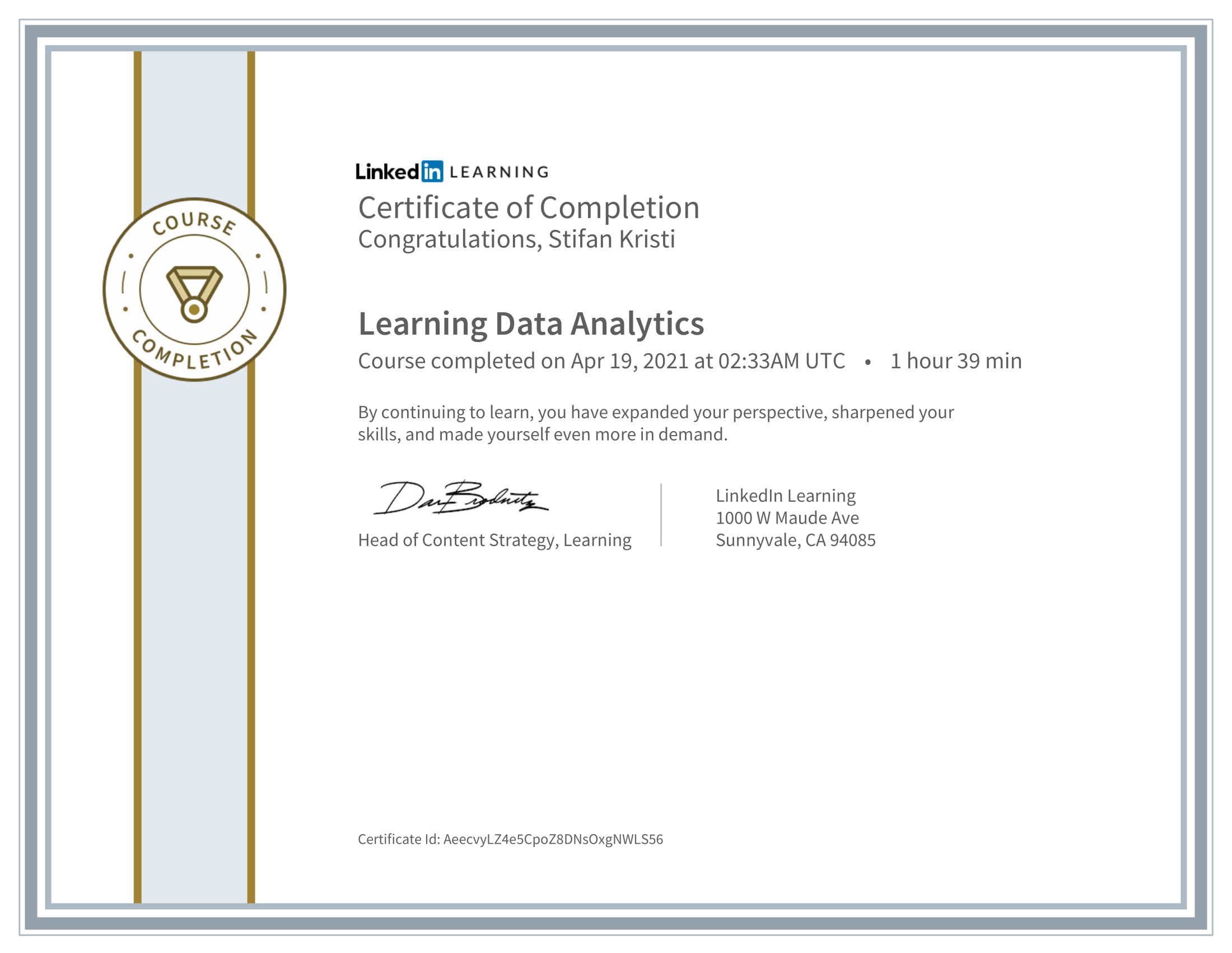 LinkedIn - Learning Data Analytics