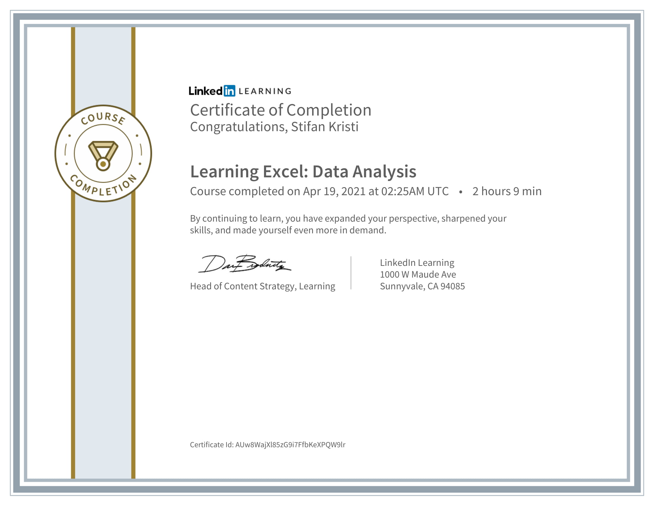 LinkedIn - Learning Excel Data Analysis