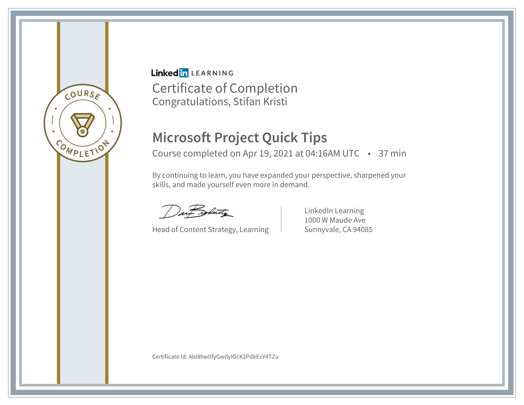 LinkedIn - Microsoft Project Quick Tips