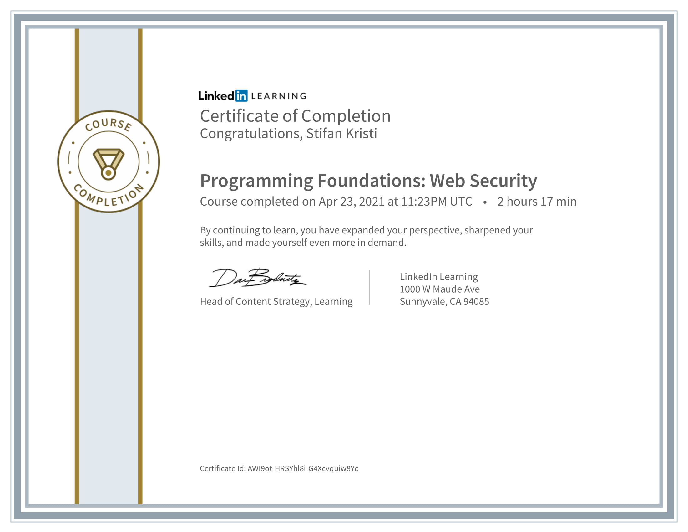 LinkedIn - Programming Foundations Web Security