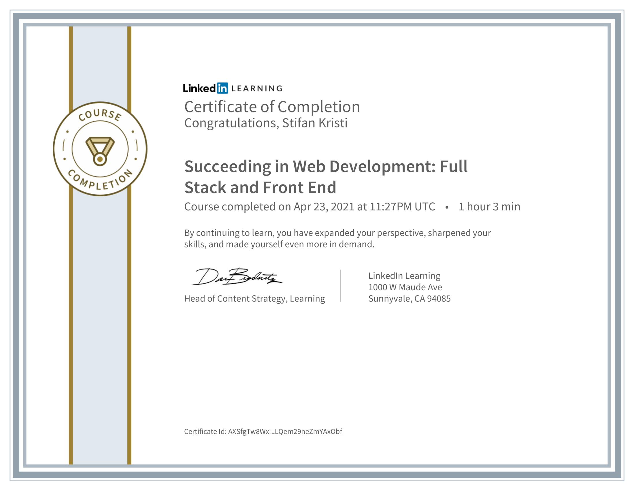 LinkedIn - Succeeding in Web Development Full Stack and Front End