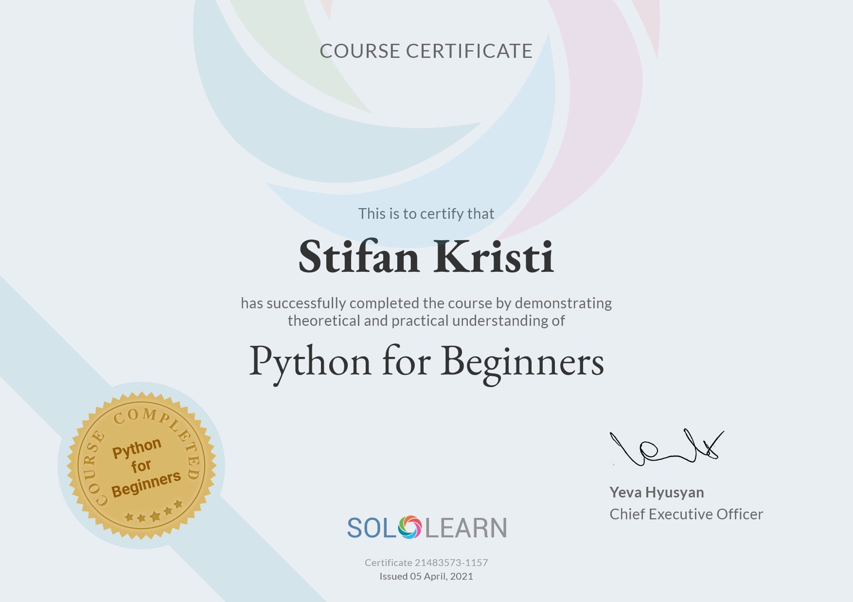 Sololearn - Python for Beginners