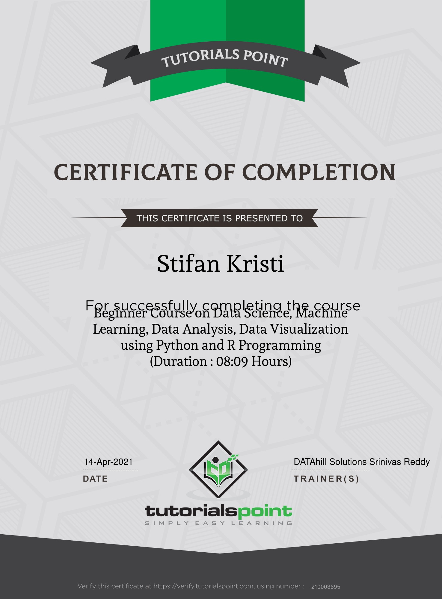 TutorialsPoint - Data Science Machine Learning Data Analysis Python and R