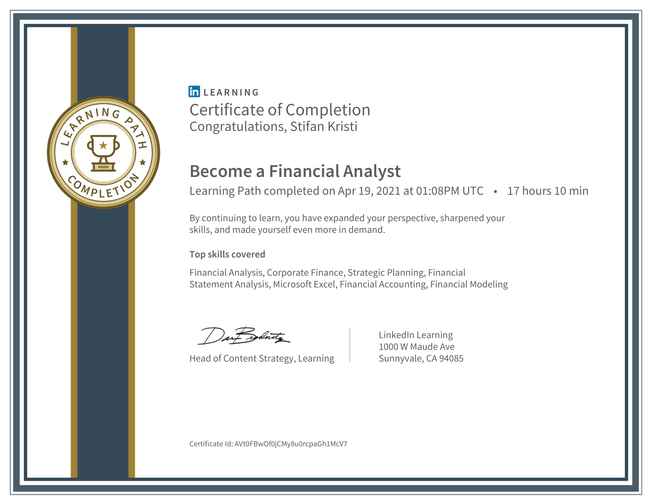 LinkedIn - Become a Financial Analyst