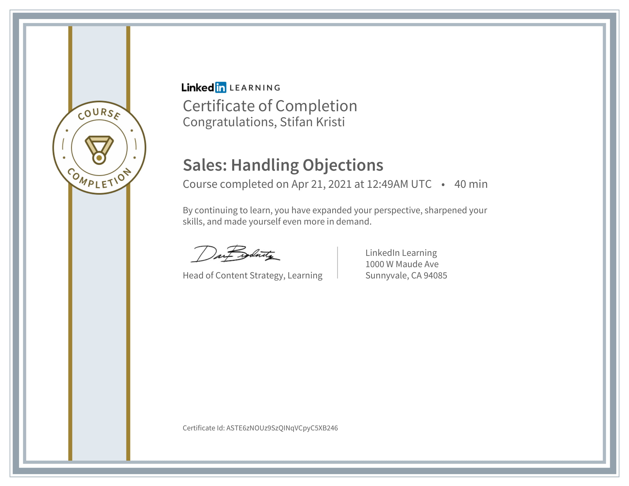 LinkedIn - Sales Handling Objections