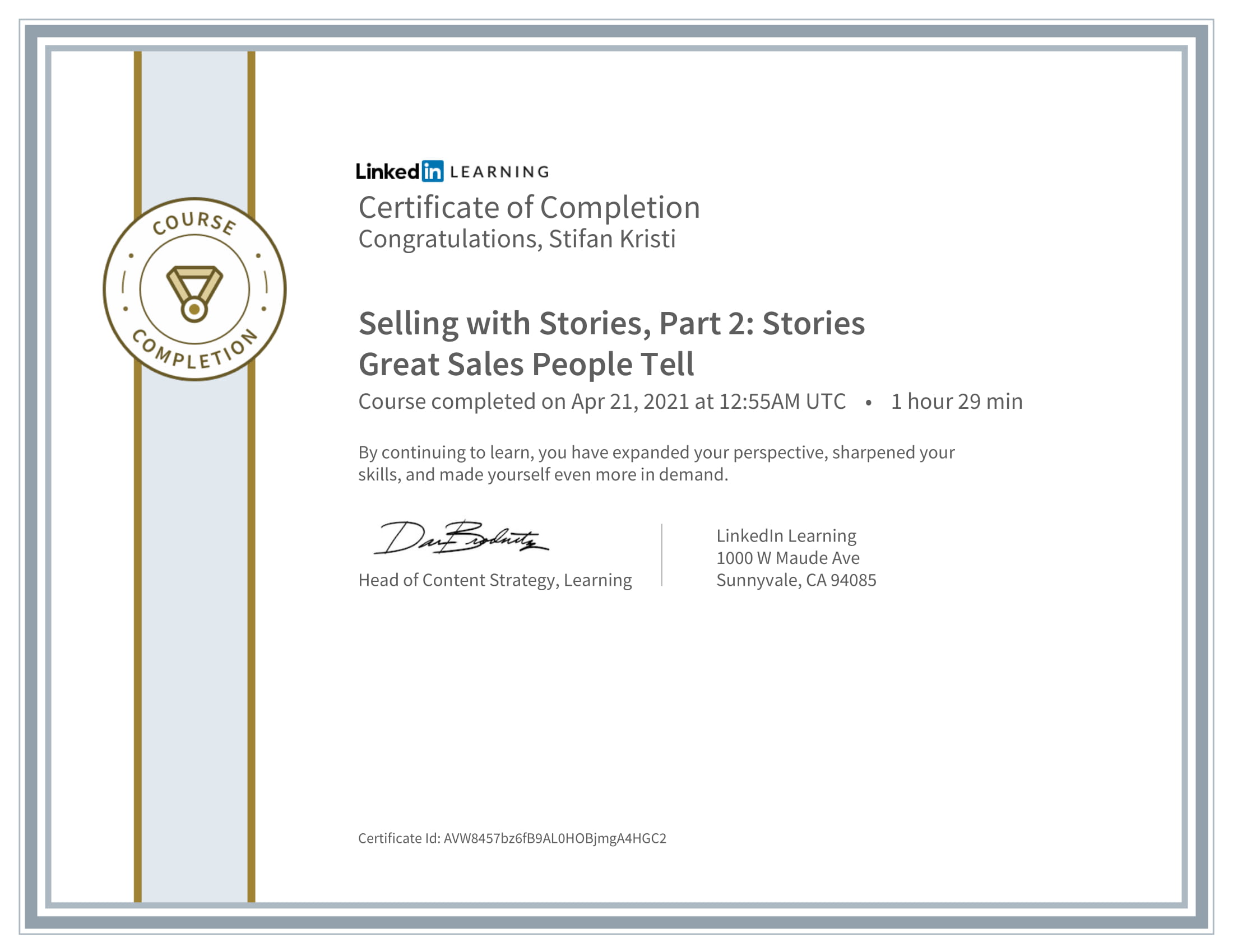 LinkedIn - Selling with Stories Part 2 Stories Great Sales People Tell